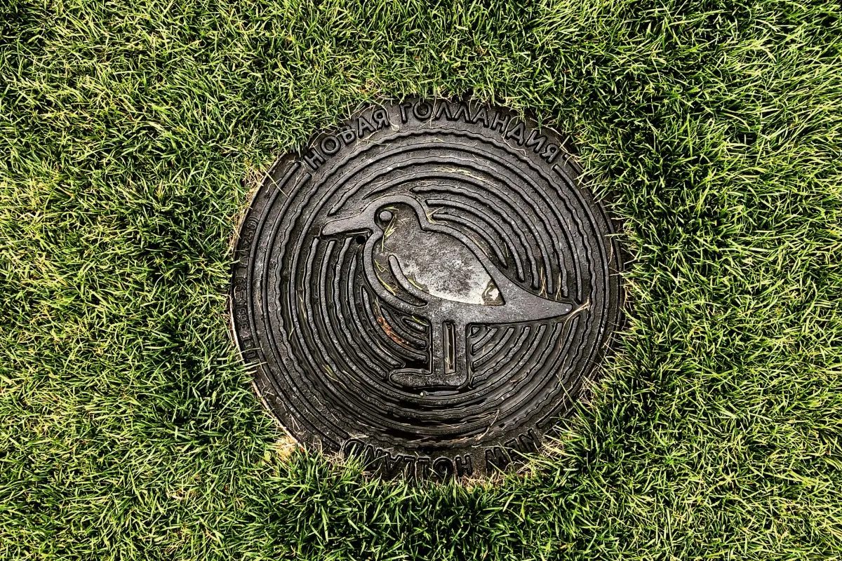 Septic cover in the grass