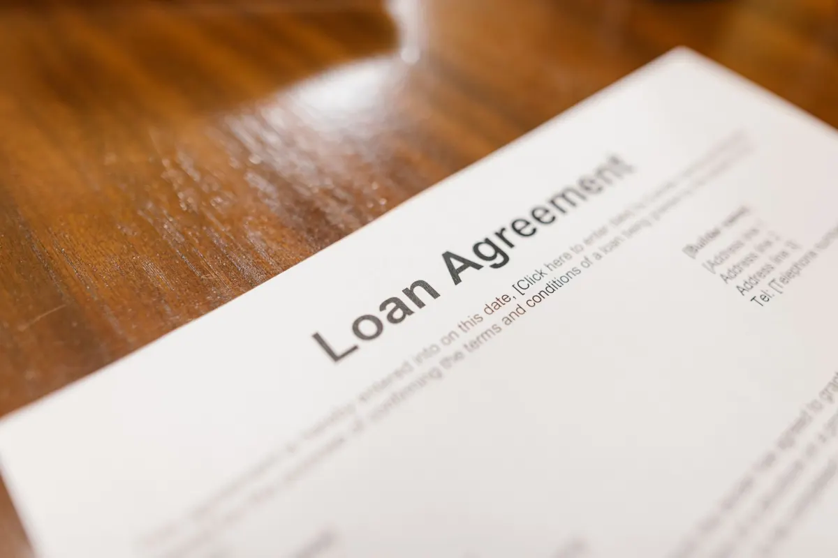 Loan agreement being signed